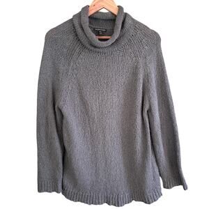 Eileen Fisher Chunky Turtleneck Tunic Sweater M Gray Capsule Minimalist